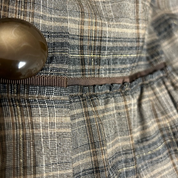 Vintage Semantiks Plaid Button Front Peplum Jacket Blazer Medium - Picture 8 of 9